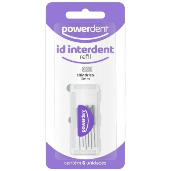 Refil Powerdent inter dent Cilindrico com 6 unidades